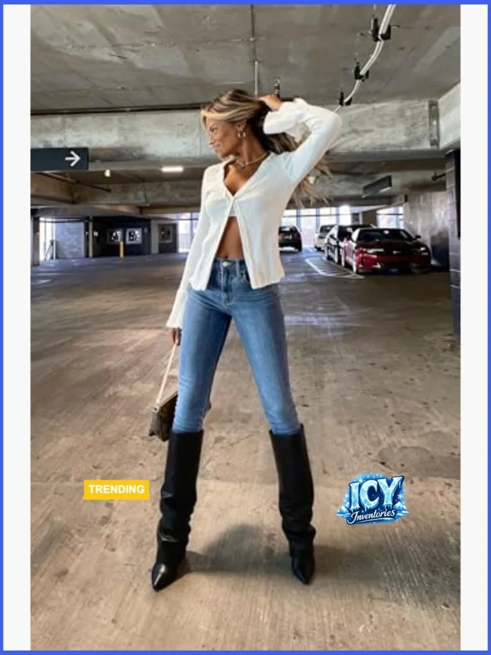 Knee High Fold Over Boots Wedge Heel Slouchy Tall Boots Zipper Pointed Toe
